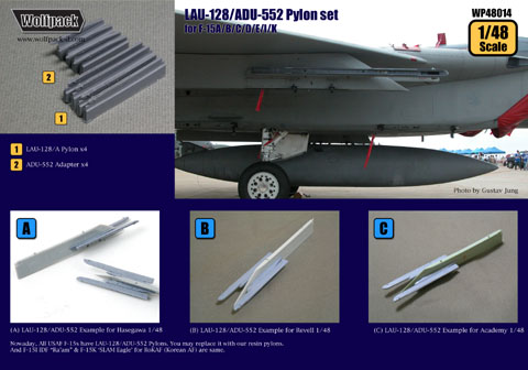 LAU-128/ADU-552 Launcher set for F-15 SCALE 1/32 Wolfpack WP32021 
