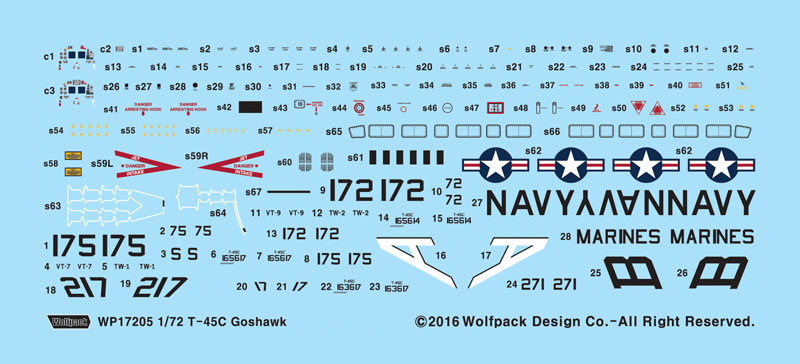 WOLFPACK T45-C GOSHAWK US NAVY JET TRAINER 1/72 COD.17205 